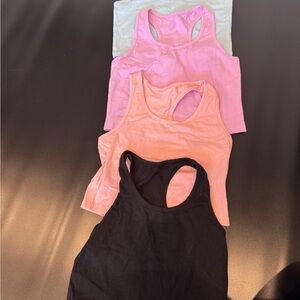 Amazon Kids Racerback Tank Tops - Pink, Peach, Black, Light Gray